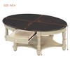 Damerin 45 Inch Vintage Oval Accent Coffee Table With Drawer,Storable Shelf-Beige + Espresso - 2 of 4