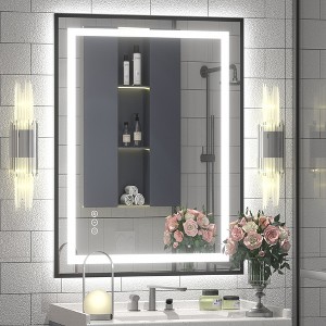 Apmir Super Bright Front & Back LED Lighted Anti-Fog Aluminum Alloy Framed Tempered Glass Bathroom/Vanity Mirror with ETL & 3-Year Warranty - 1 of 4