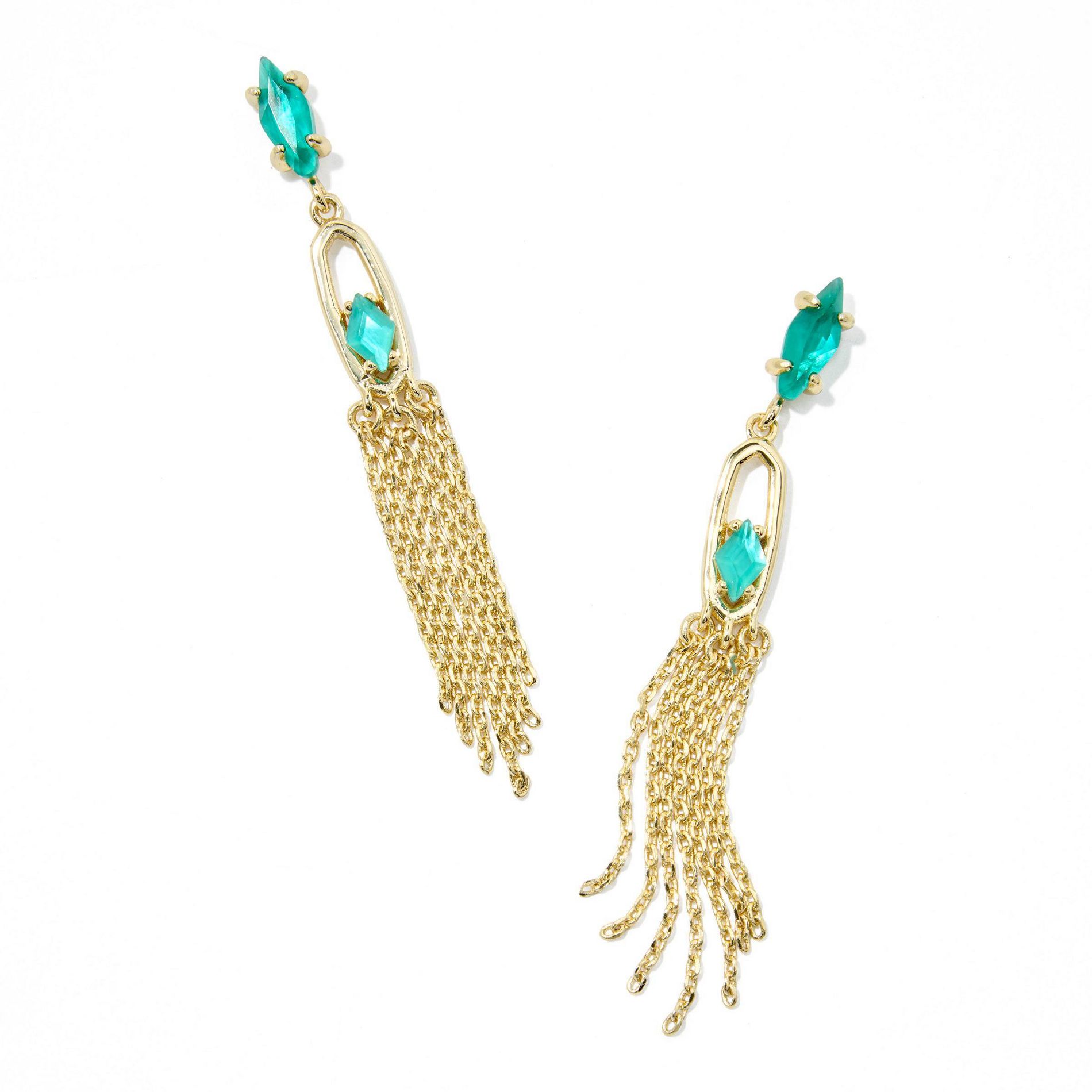 Kendra Scott Meridith Statement Earrings - Pink Green Illusion