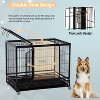 FDW 36/42/48 Inch Dog Crate Heavy Duty Dog Kennel Indoor Outdoor Metal Dog Cage with Removable Pan and Lockable Wheels Pet Playpen for Training - 3 of 4
