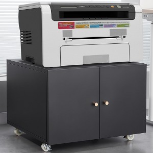 Office furniture Copier Cabinet 2 door steel copier stand mobile pedestal file Printer Stand - 1 of 4