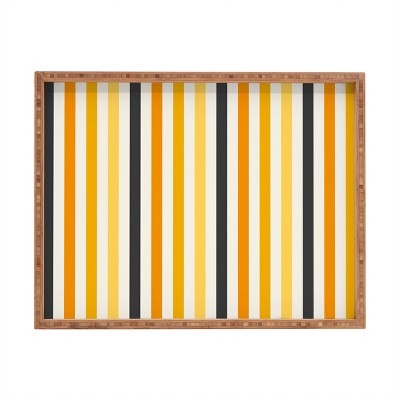 Avenie Halloween Stripes Rectangular Tray - Deny Designs
