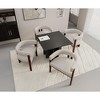 MAYEERTY Modern Soft Chenille Accent Chair - Open Back 3-Leg Barrel - Comfy Dining Set of 2 (Beige) - 2 of 4