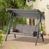 Outsunny Outdoor Patio 3-Person Steel Canopy Cushioned Seat Bench Swing with Included Side Trays & Padded Comfort - 2 of 4