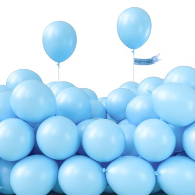 PartyWoo Balloons Light Blue Matte 5 Inch 50 pcs