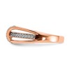 Black Bow Jewelry 7mm 14K Rose Gold 1/3 Ctw Two-Tone Diamond Split Shank Tapered Band - 3 of 4