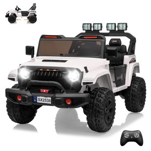 Jojoka 24V 4WD Ride On Truck Adjustable Car Body for Kids with Remote Control, 2 Seater, 3 Speeds, Lights, Music - 1 of 4