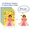 Wrapables Make a Face Stickers, Make Your Own Animal, Food, Dress-Up Stickers, DIY Craft Activities, Party Favors (24 Sheets), Princesses and Girls - 2 of 4