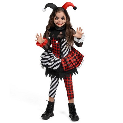 Joyfy Halloween Clown Costume for Girls, Evil Clown Dress for Girls Halloween Cosplay