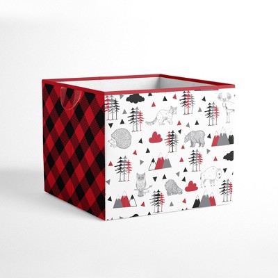 Bacati - Lumberjack Red/Black/Gray Boys Cotton Storage Box Large