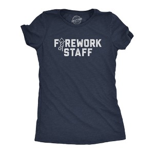 Womens Firework Staff T Shirt Funny 4th Of July Independence Day Graphic Tee - Crazy Dog Women's T Shirt - 1 of 4
