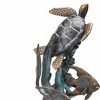 SPI Home Brass Sea Turtle Figurine with Tropical Fish – 10" Coastal Wildlife Sculpture for Nautical Decor - 3 of 3