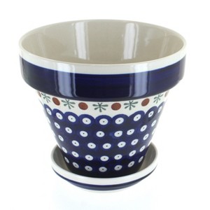 Blue Rose Polish Pottery 891-893 Zaklady Medium Flower Pot - 1 of 1
