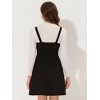 Allegra K Women's Faux Suede Button Decor A-Line Mini Overall Dress - 3 of 4