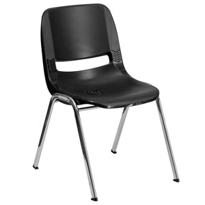 Riverstone Furniture Collection Plastic Stack Chair Black