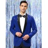 INSPIRE CHIC Men's Shawl Lapel One Button Tuxedo Wedding Shiny Sequin Blazer - 2 of 4