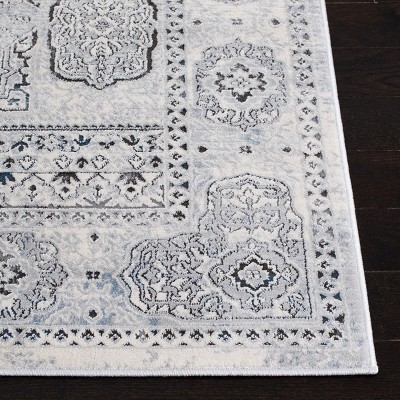 Elegant Gray Synthetic 24" Hand-Knotted Easy Care Runner Rug