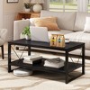 Vividwood 40" Rectangle Coffee Table with Storage Shelf – 2-Tier Farmhouse Wooden Center Table for Living Room - 2 of 4