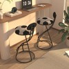 KTMBDW Counter Height Bar Stools Set of 2, 28 inch Velvet Upholstered Barstools with Backs, Kitchen Stools with Metal Legs, Bar Chairs - 2 of 4