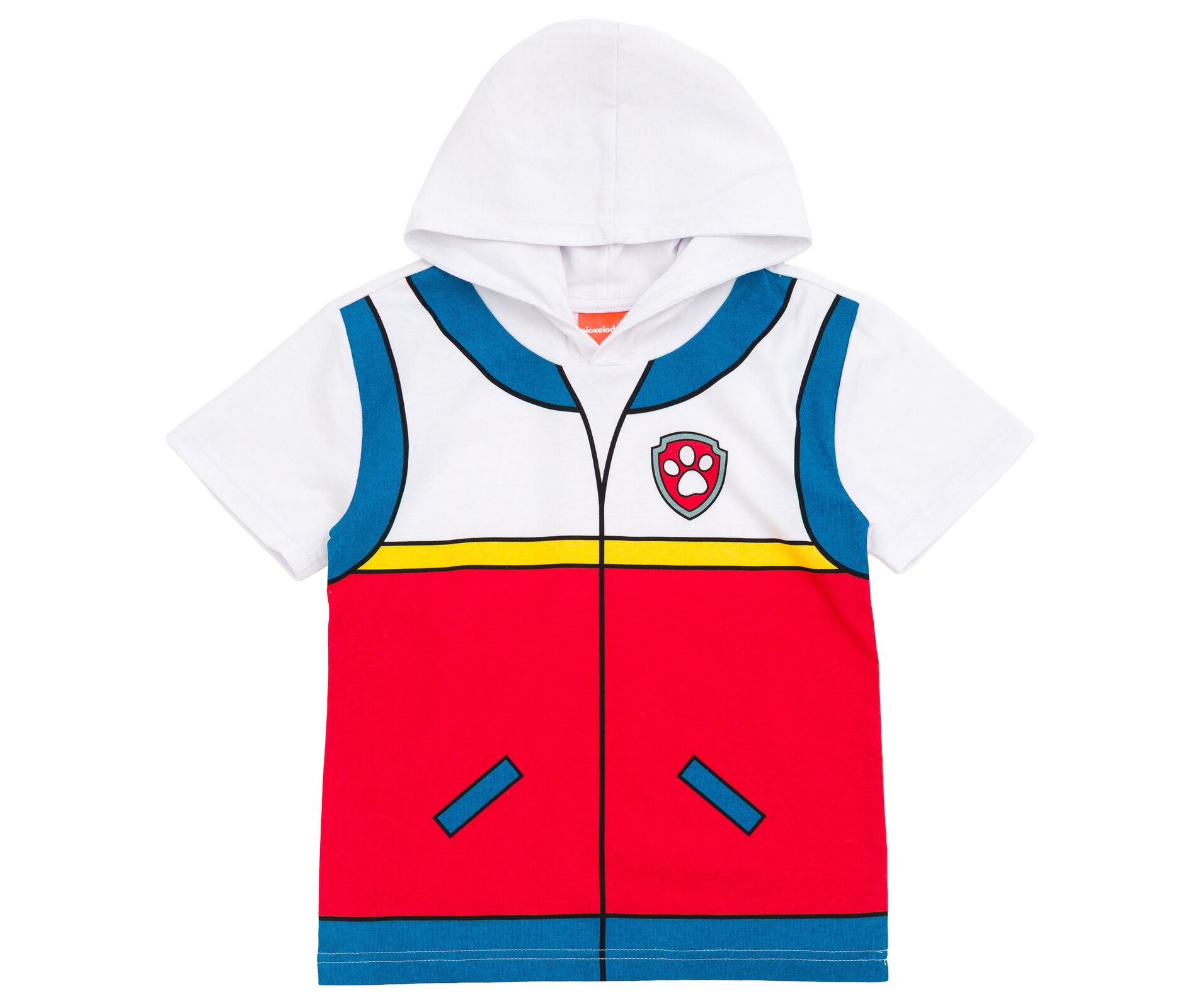 PAW Patrol Paw Ryder Toddler Boys Hooded Matching Family Cosplay T-Shirt White / Red 4T