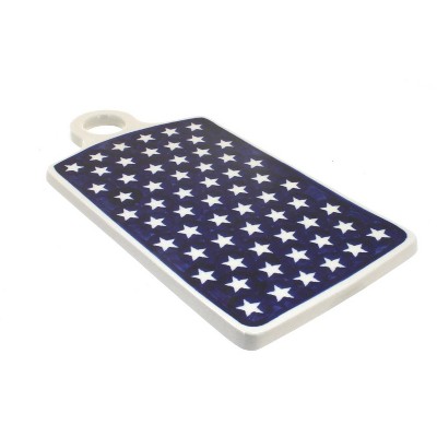 Blue Rose Polish Pottery Stars Cutting Board