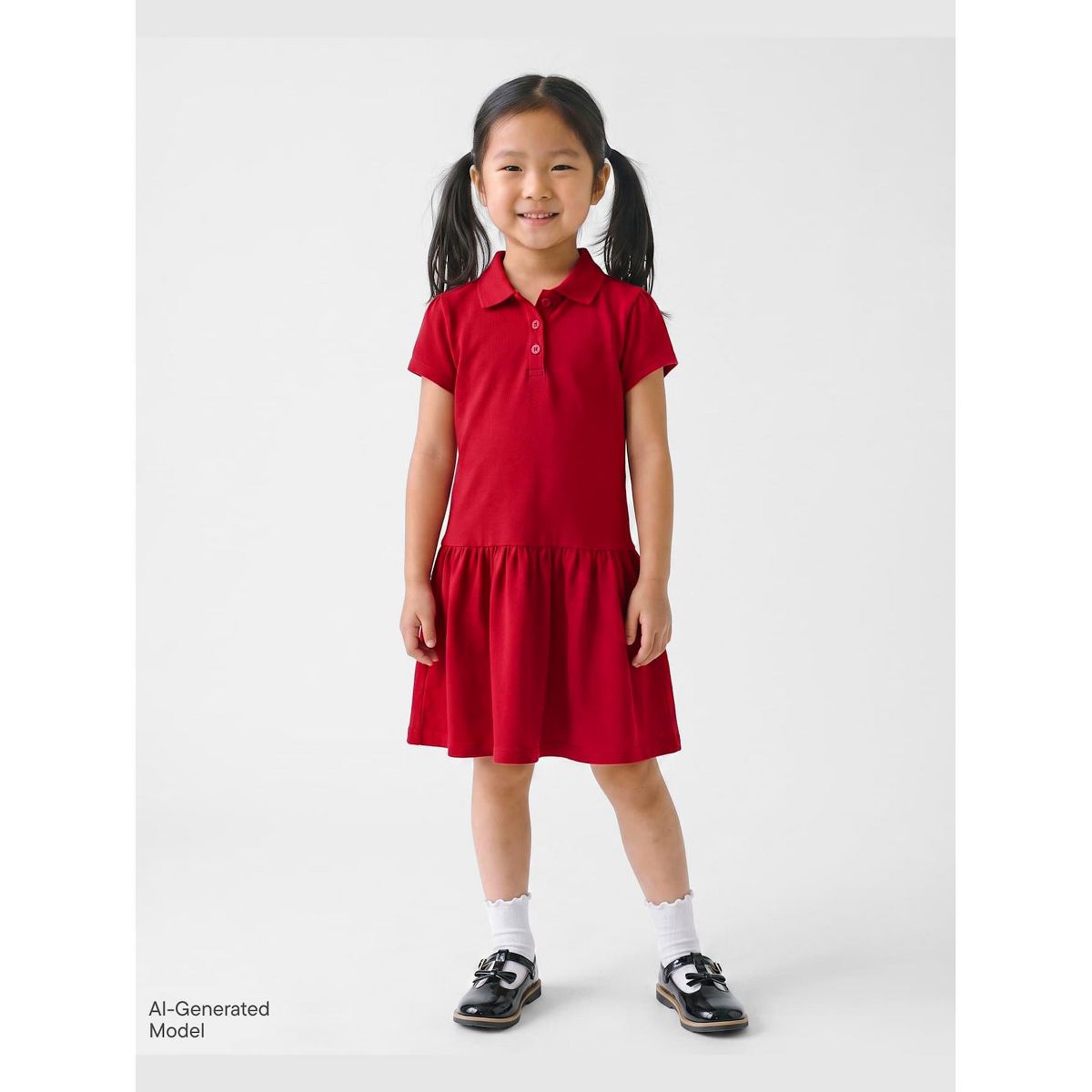 The Children's Place Toddler Girls Uniform Short Sleeve Pique Knit Polo Dress - thumbnail 6
