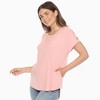 Women's Folded Short Sleeve Solid Top -White Mark - 2 of 4