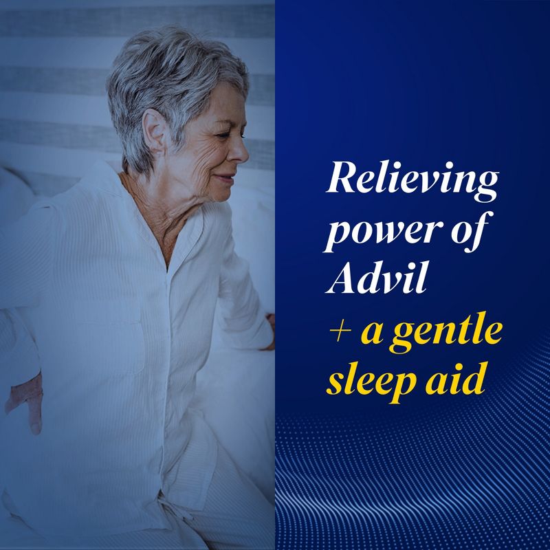 Advil PM Pain Reliever/Nighttime Sleep Aid Caplets - Ibuprofen (NSAID) - 120ct, 5 of 11