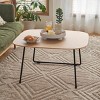 Airsurfer Modern Minimalist Coffee Table, Small Oak Veneer Sofa Table with Rounded Corners and Metal Legs for Living Room or Bedroom - 2 of 4