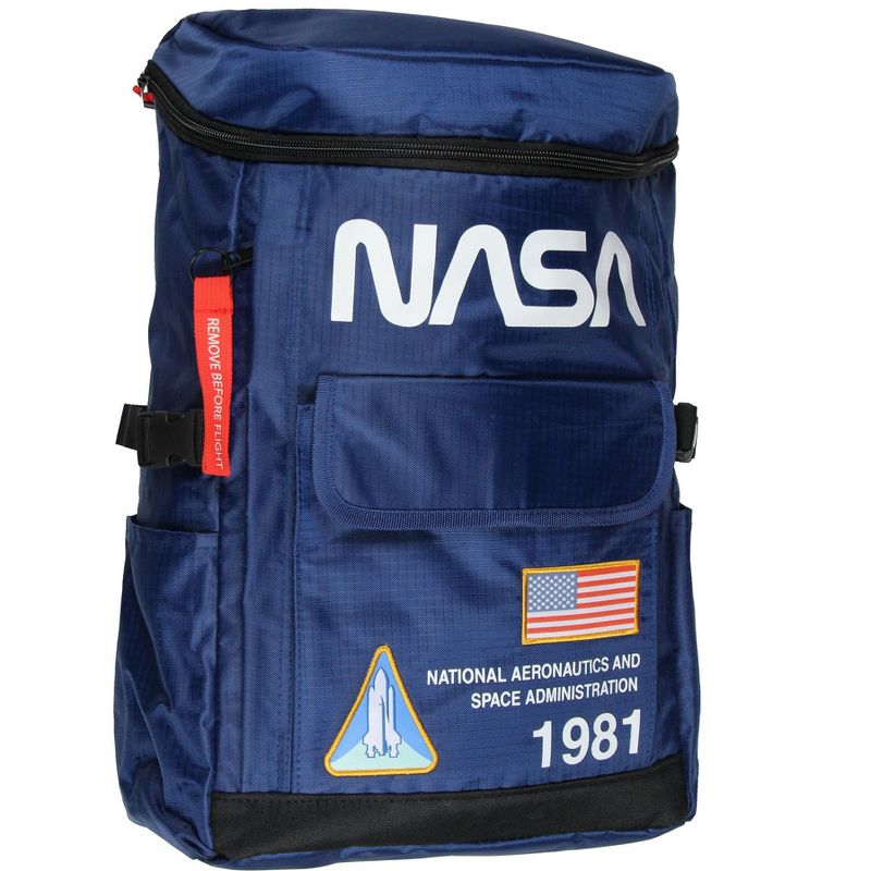 NASA 1981 Flight Suit Zipper-Top Backpack Travel Laptop Book Bag Blue, 2 of 7