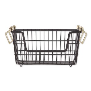 Metal Basket Black/Gold Handles Rectangle Small 13X6X7 - 1 of 4