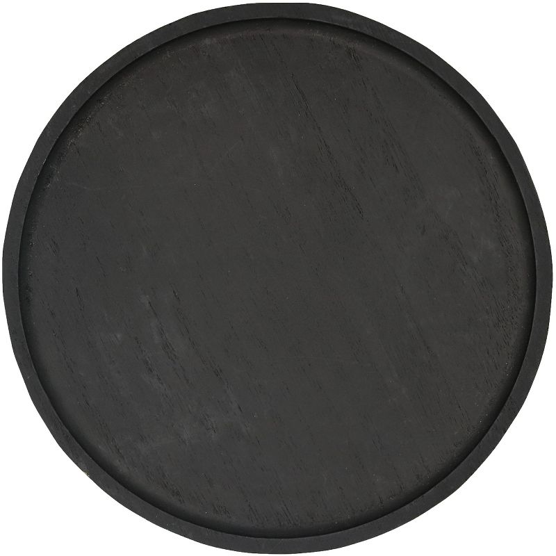 Sweet Water Decor Large Black Round Wood Tray - 10x10", 4 of 6