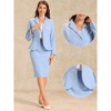 INSPIRE CHIC Women's Business Long Sleeve Notched Lapel Peplum Blazer Pencil Skirt Suit Set 2 Pcs - 2 of 4