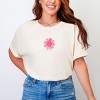 S.W.Smiley Patchwork Flower Hearts - Women's Garment Dyed Graphic T-Shirt - 3 of 4