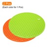 Unique Bargains Silicone Heat Resistant Non-slip Flexible Trivet Mats Orange, Green 2 Pcs - 3 of 3