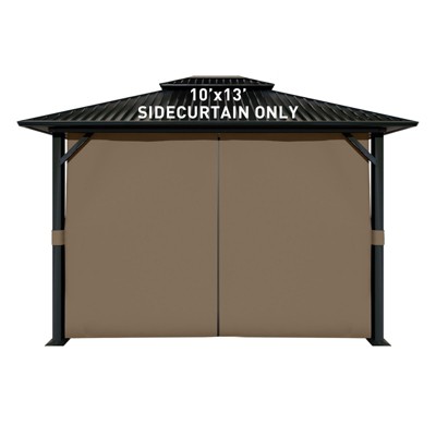 Aoodor 10' x 13' Gazebo Curtain Set Protecting Privacy Side Walls 4 Panels, Curtain Only