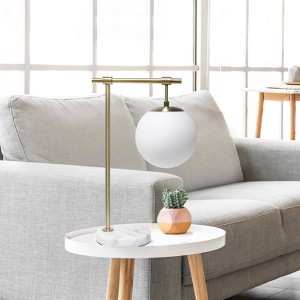 21" Studio Loft Globe Shade Table Desk Lamp Antique Brass Finish - Lalia Home: Mid-Century Modern, UL Listed, No Assembly Required - 1 of 4