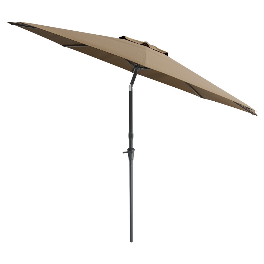 Photos - Parasol CorLiving 10' x 10' Wind Resistant Tilting Patio Umbrella Brown  
