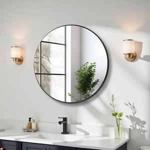 GlasFlength Decorative Wall Mirrors Room Wall Decor Modern Vanity Mirror Wall Mirror For Bathroom, Living Room, Black, 36"*36"*1.2" - 1 of 4