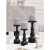 3x3 Pillar Candles Set of 3 - Rustic Unscented No Drip Light Gray Candles for Home Decor, Weddings, Centerpieces - 4 of 4