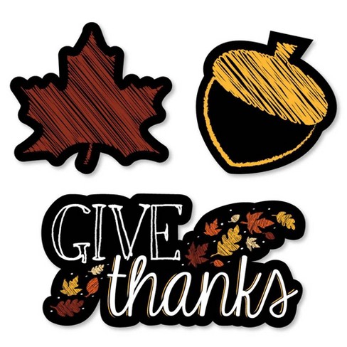 DIY Shaped Friendsgiving Party Cut-Outs 24 Count Big Dot of Happiness Friends Thanksgiving Feast