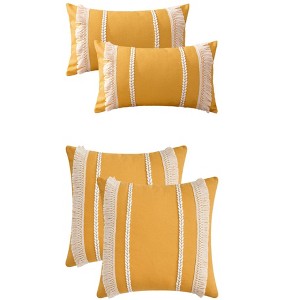 REGALWOVEN 4 Pcs Boho Modern Striped Decorative Throw Pillow Cover for Living Room Bed Sofa - 1 of 4