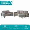 Mjkone 3PCS Convertible Sectional Sofa Set, Linen 3-Seater Sofa & Loveseat Couch with Side Pocket, Storage Ottoman - 2 of 4