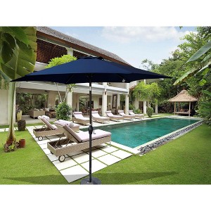 Sapphtopaz 9Ft Patio Umbrella Beach Umbrella Sun Shades with Crank and Push Button Tilt 6 Sturdy Ribs for Garden, Beach, Backyard - 1 of 4