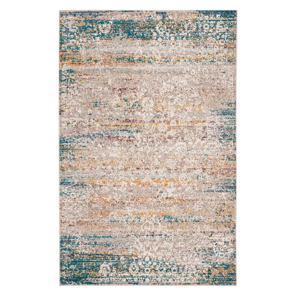 4'x6' Lois Medallion Loomed Area Rug Cream/Blue - Safavieh