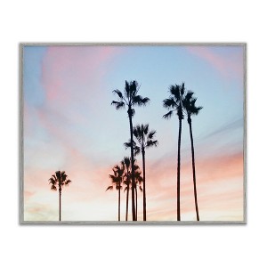 Stupell Industries Sunset Sky with Palm Tree Silhouettes Framed Giclee Art - 1 of 4