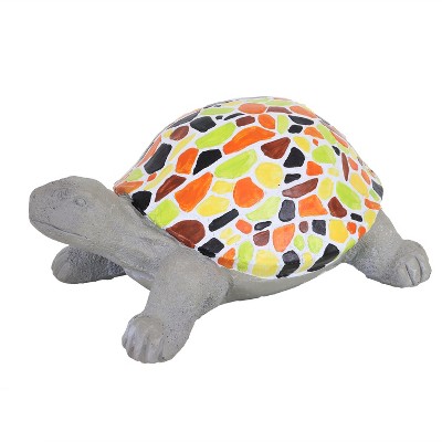 Sunnydaze 10.5" Mildred the Magnanimous Mosaic Polystone Turtle Statue with Hand-Painted Shell