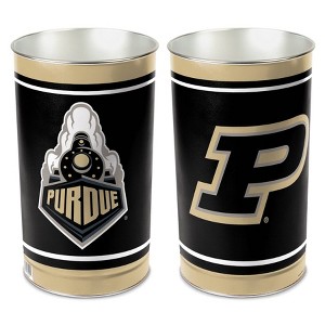 NCAA Purdue Boilermakers Waste Basket: Indoor Tin Trash Can, Open Top Design - 1 of 3