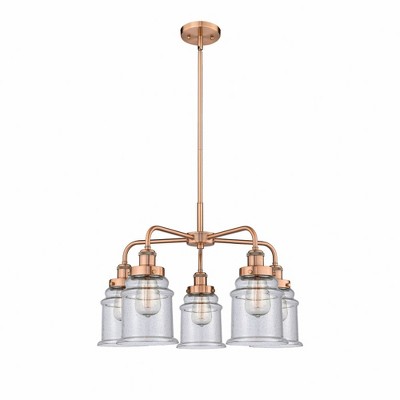 Canton - 5 Light Stem Hung Chandelier In Industrial Style-16.25 Inches Tall and 24 Inches Wide