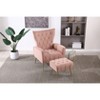 NicBex Velvet Accent Chair and Ottoman Set Upholstered Armchair with Metal Legs and High Back for Living Room,Bedrom - 2 of 4